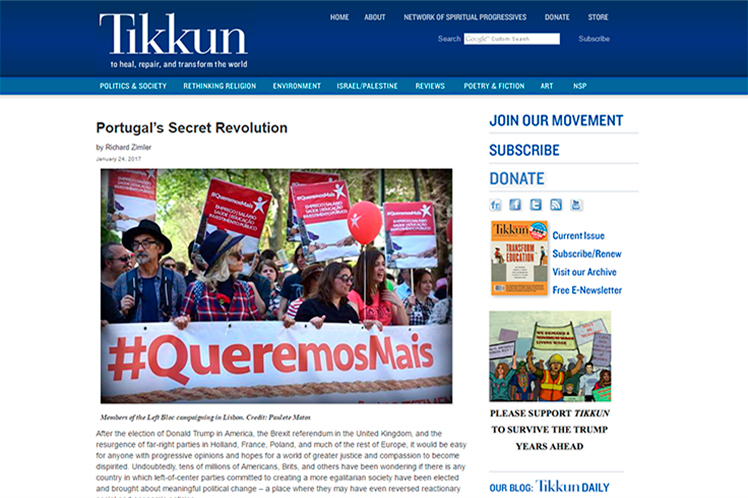 Solução de Governo em Portugal destacada em publicação norte-americana