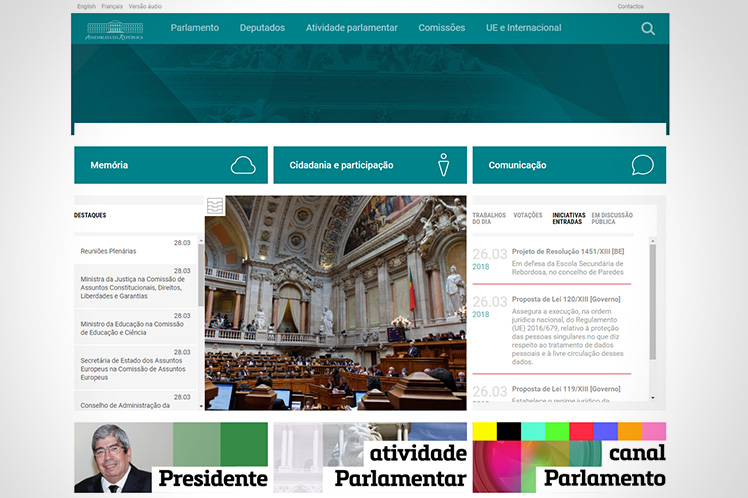 Nova página do Parlamento reforça intervenção e participação dos cidadãos
